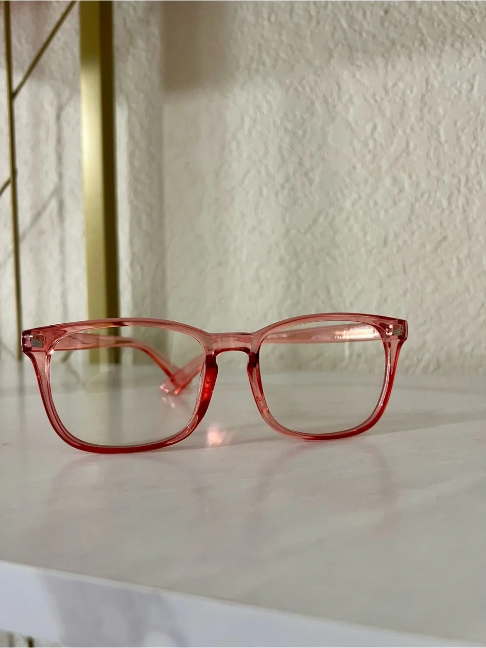 Blue Light Blocking Clear Red Transparent Glasses